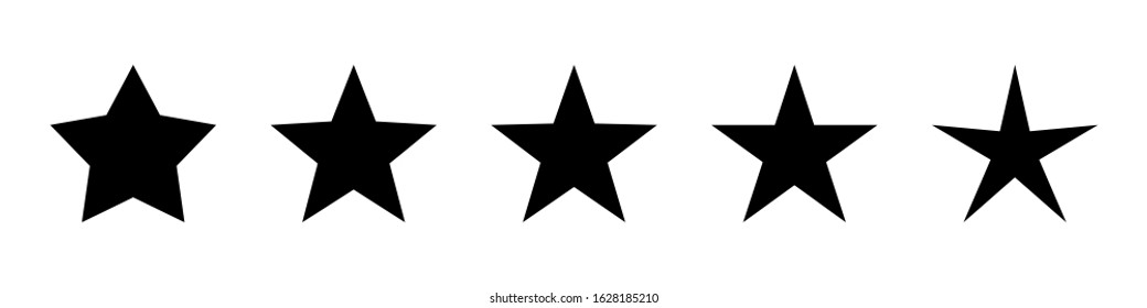 Star vector icons isolated. Set of black stars icons. Flat decoration collection.  EPS 10