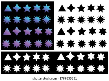 Iconos vectoriales de estrella Conjunto de iconos vectoriales 