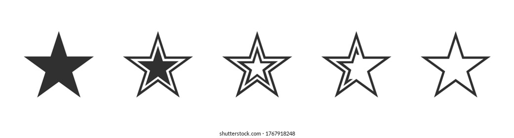 Star vector icons. Set of star symbols isolated.