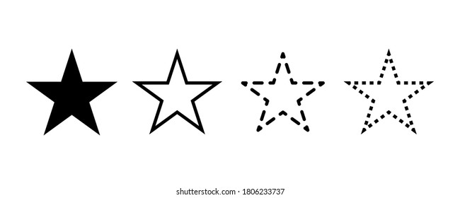 Star vector icons. Set of star symbols isolated.