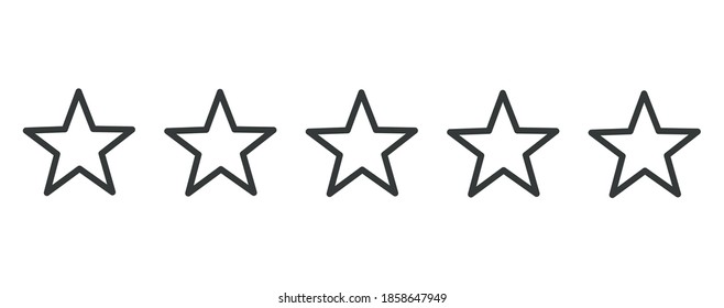 Star vector icons. Set of star symbols isolated on white background