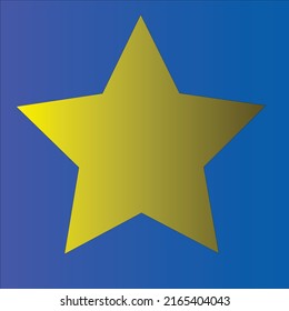 star - Vector icon.Yellow Golden Star on blue background
