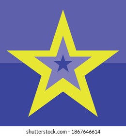 Vector Estrella. ilustración de star. diseño de estrella. amarillo, azul, morado.