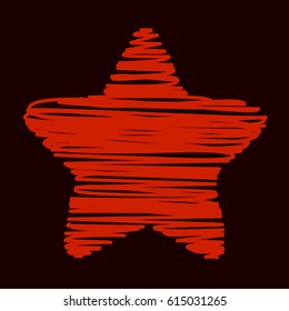 Star, vector illustration in grunge style. Isolated image of a star. Element for your design.