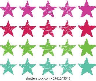 Star vector illustration. hand drawn vector set of star. eps 10