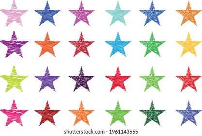 Star vector illustration. hand drawn vector set of star. eps 10