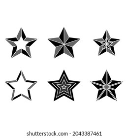 Estrella. Ilustración vectorial de la estrella. Aislado en un fondo en blanco, modificable y cambiable.