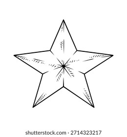 star vector illustration with line art drawing