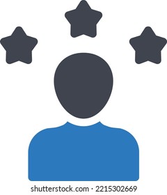 ilustración de estrella Vector en un fondo transparente. Símbolos de calidad superior. Iconos vectoriales de glifos para diseño de conceptos y gráficos.