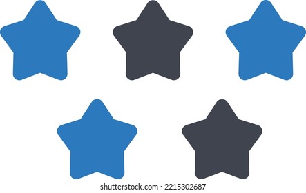 ilustración de estrella Vector en un fondo transparente. Símbolos de calidad superior. Iconos vectoriales de glifos para diseño de conceptos y gráficos.