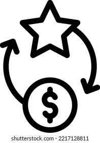 ilustración de estrella Vector en un fondo transparente. Símbolos de calidad premium. Iconos vectoriales de línea delgada para el diseño de conceptos y gráficos. 
