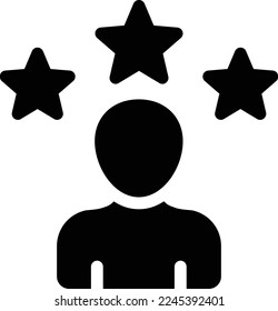 ilustración de estrella Vector en un fondo transparente. Símbolos de calidad superior. Iconos vectoriales de glifos para diseño de conceptos y gráficos. 
