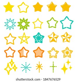 Star vector illustration set (colorful)