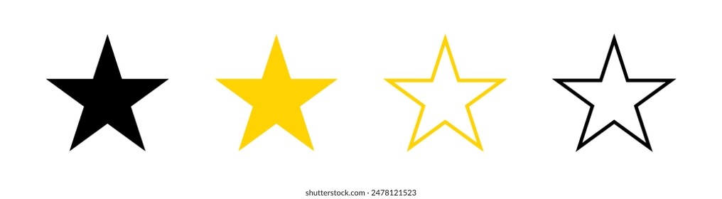 Star vector isolated icon. Stars vector icons. Stars collection. Golden Stars isolated on white background. Vector Star