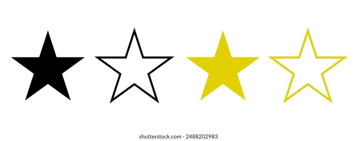 Star vector isolated icon. Stars vector icons. Stars collection. Golden Stars isolated on white background. Vector Star