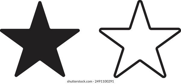 Vector de estrellas aislado. Iconos vectoriales de estrellas. Colección de estrellas. Estrellas negras aisladas sobre fondo blanco. Estrella De Vector, Eps10.