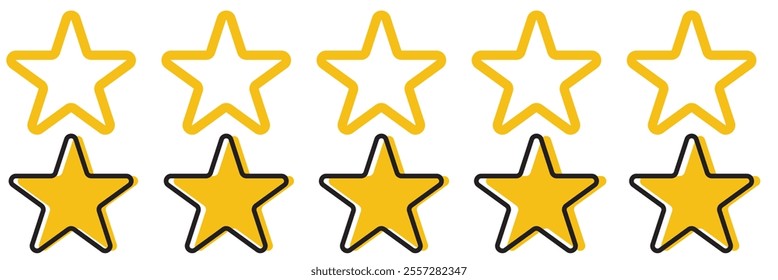 Star vector isolated icon. Stars vector icons. Stars collection