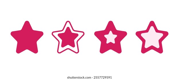 Star vector isolated icon. Stars vector icons. Stars collection. Pink Stars isolated on white background. Vector Star