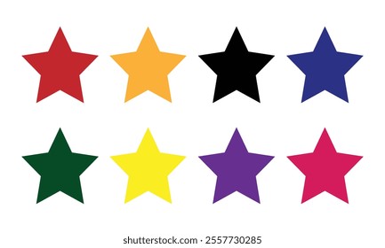 Star vector isolated icon. Stars vector icons. Stars collection. Colorful Stars. Vector illustration
