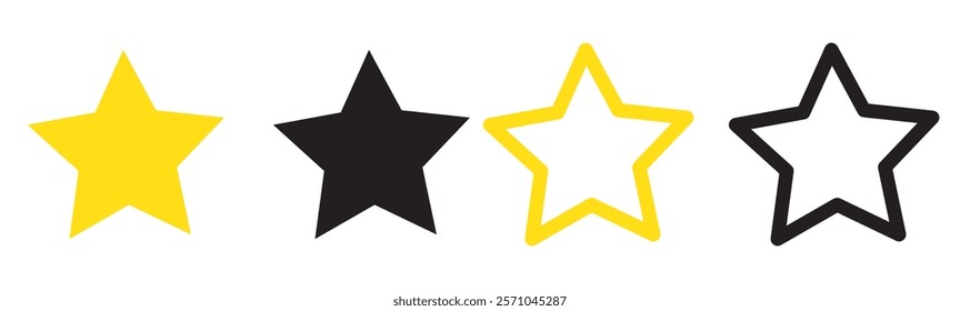 Star vector isolated icon. Stars vector icons. Stars collection. Golden Stars isolated on white background. Vector Star