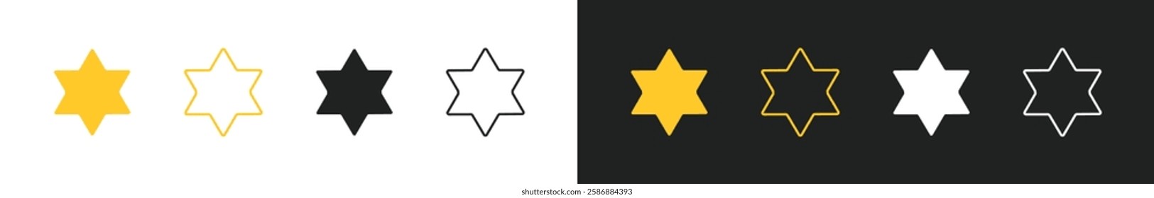 Star vector isolated icon. Stars vector icons. Stars collection. Golden Stars isolated on black and white background. Vector Star