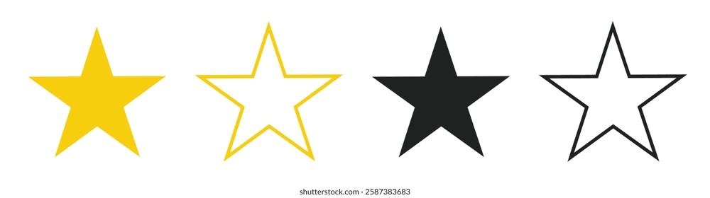 Star vector isolated icon. Stars vector icons. Stars collection. Golden Stars isolated on white background. Vector Star
