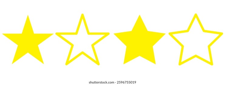 Star vector isolated icon. Stars vector icons. Stars collection. Golden Stars isolated on white background. Vector Star
