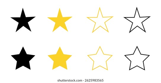 Star vector isolated icon, Stars collections. Golden Stars isolated on white background.