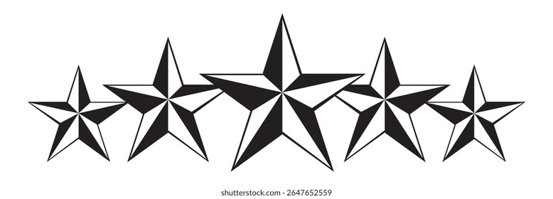 Star vector isolated icon. Stars vector icons. Stars collection. black Stars isolated on white background. Vector Star
