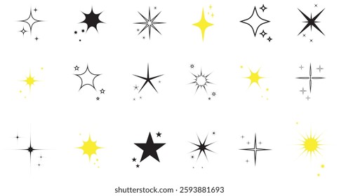 Star vector isolated icon in white background. Stars vector icons. Stars collection. Black and gold Stars isolated on white background. Vector Star.