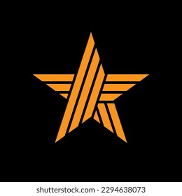 Star. Vector Isolated illustration on black background.
