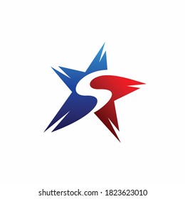 star vector with letter s