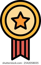 Star Vector Line Filled Icon Design