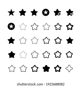 Star vector linear icon set