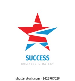 Star vector logo design. Business strategy concept sign. 