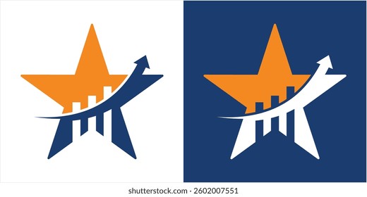 STAR  vector logo design template with financial investment chart graphic design illustration. icon, symbol, creative