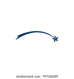 Star Vector Logo. Meteor Emblem. Rising Star Illustration