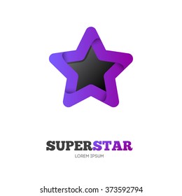 Star vector logo template. Star emblem. Celebrity star, champion, rating star. Star symbol. Starburst logo. Success Star icon logotype. Best of the best star logo.