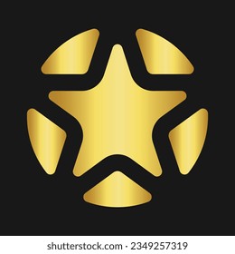 Star Vector Ornament Art, Icons, and Graphics Editable Gold Color With Black Background Retro Vintage Clasic Vector image