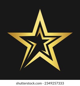 Star Vector Ornament Art, Icons, and Graphics Editable Gold Color With Black Background Retro Vintage Clasic Vector image