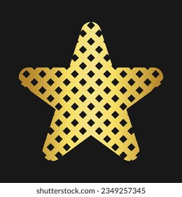 Star Vector Ornament Art, Icons, and Graphics Editable Gold Color With Black Background Retro Vintage Clasic Vector image