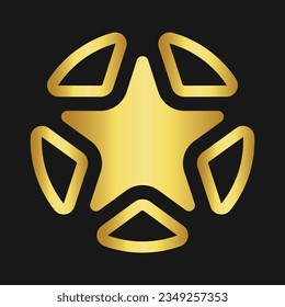 Star Vector Ornament Art, Icons, and Graphics Editable Gold Color With Black Background Retro Vintage Clasic Vector image