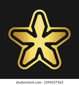 Star Vector Ornament Art, Icons, and Graphics Editable Gold Color With Black Background Retro Vintage Clasic Vector image