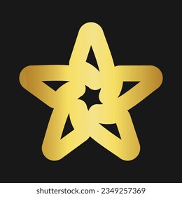 Star Vector Ornament Art, Icons, and Graphics Editable Gold Color With Black Background Retro Vintage Clasic Vector image