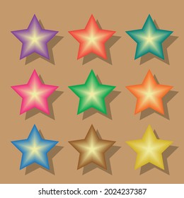 gráfico de diseño de elementos de colección de conjuntos de ornamentos de estrella