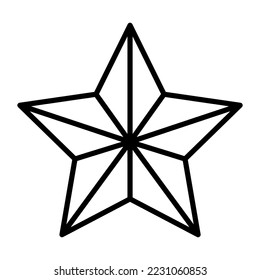 aislamiento de icono de contorno de vector de estrella en fondo blanco