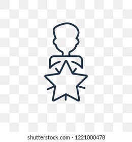 Star vector outline icon isolated on transparent background, high quality linear Star transparency concept can be used web and mobile