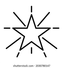 Star Vector Outline Icon Isolated On White Background
