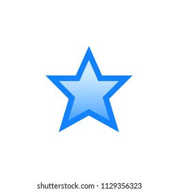 Star vector pictogram. Blue line icon with gradient fill of set Simple Line Filled