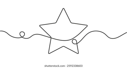 Star vector. Quality rating icon. Line drawing . illustration .
